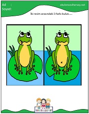 okul öncesi İki Resim Arasındaki Farkı Bul